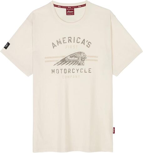 Indian Motorcycle Men's Headdress Motorcycle T-Shirt, Oatmeal - 2866368 in Kuwait