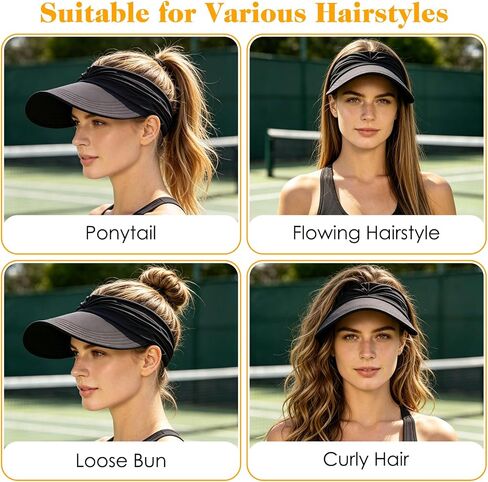 2 Pcs Sun Visor Hats Wide Brim Sports Cap Ponytail Friendly Hat with UPF 50+ UV Protection for Women Summer Casual Outdoor Golf Tennis Hiking Workout Multi in Saudi Arabia