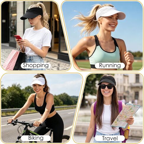 2 Pcs Sun Visor Hats Wide Brim Sports Cap Ponytail Friendly Hat with UPF 50+ UV Protection for Women Summer Casual Outdoor Golf Tennis Hiking Workout Multi in Saudi Arabia