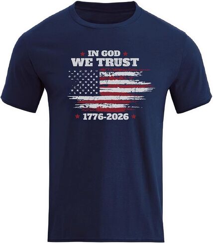 Men's Tee Patriotic Print Short Sleeve American Flag Graphic Casual Crew Neck T-Shirt in Saudi Arabia
