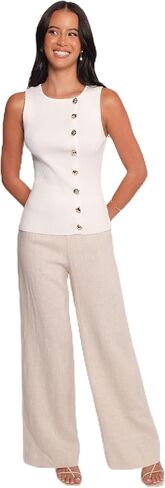 Petal & Pup Women's LYSA-Knit-Vest-top-White in Kuwait
