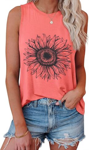 Graphic Tank Tops Women Sleeveless Tops Summer Vacation Vintage Shirt in Saudi Arabia