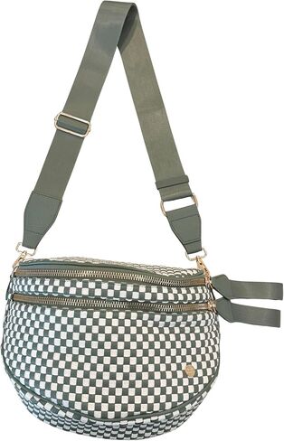 Gold Blush Woven Faux Leather Crossbody Bum Bag, 60" Adjustable Strap, Size Inclusive, in Saudi Arabia