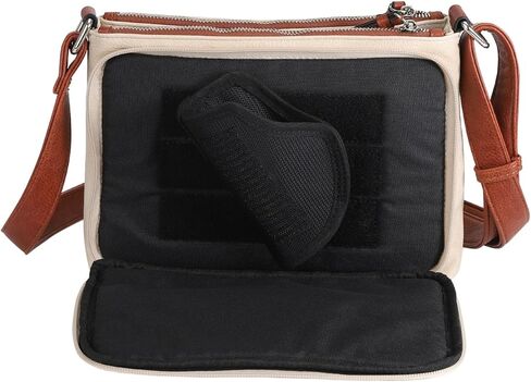 Lady Conceal Hailey Concealed Carry Crossbody Bag – Chic Faux Leather Purse with Lockable Compartment & Adjustable Strap (Bone) in Saudi Arabia