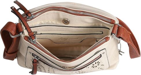 Lady Conceal Hailey Concealed Carry Crossbody Bag – Chic Faux Leather Purse with Lockable Compartment & Adjustable Strap (Bone) in Saudi Arabia