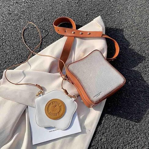Breakfast Fried Egg Bread Creative Crossbody Bag, Sandwich Omelette Toast Shoulder Bag, Novelty Purse Messenger Food Pouch in Saudi Arabia
