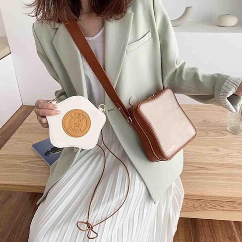 Breakfast Fried Egg Bread Creative Crossbody Bag, Sandwich Omelette Toast Shoulder Bag, Novelty Purse Messenger Food Pouch in Saudi Arabia