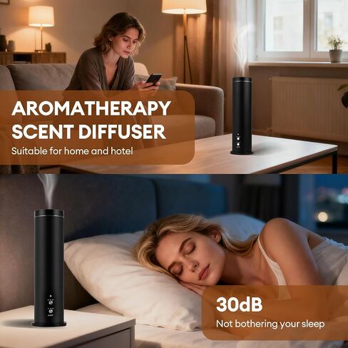 Waterless Scent Diffuser Starter Kit: 100ml Cordless Rechargeable APP Smart Remote Control - Aroma Aromatherapy Diffuser Suitable for Home Hotel 1000 Sq Ft. Coverage 2 Essential Oils in Kuwait