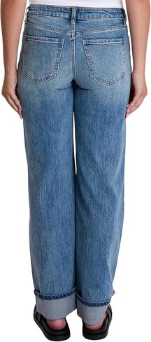 YMI Women's Women's Brittany Low Rise Wide Leg Cuff Jeans P053399 in Kuwait