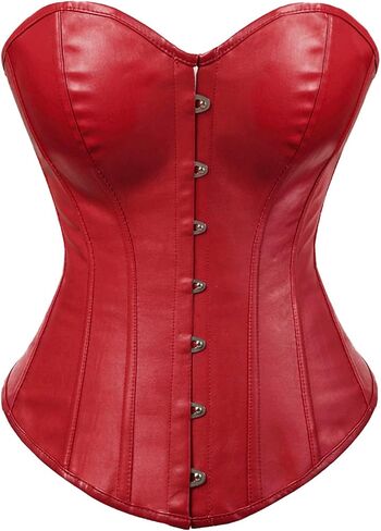 Zhitunemi Black Leather Corset Top: Steampunk Corsets Faux Leather Tops - Going Out Gothic Zipper Bustier Photoshoot Costumes in Saudi Arabia