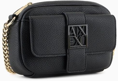 حقيبة كروس Susy الناعمة للنساء من Armani Exchange باللون الأسود، مقاس واحد in Kuwait