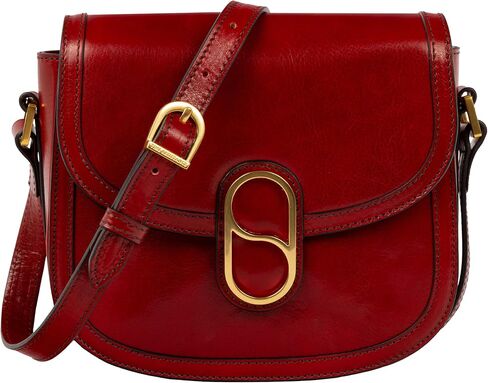 Time Resistance Full-Grain Leather Crossbody Bag – Shoulder Bag with Magnetic Closure - Leather Messenger Bag for Women in Saudi Arabia