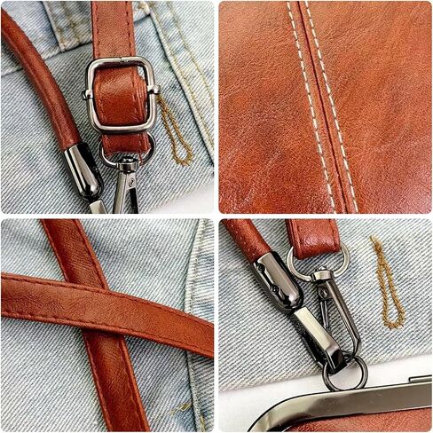 Retro Kisslock Crossbody Bag for Women - PU Leather Convertible Top Handle Handbag for Daily Use in Kuwait