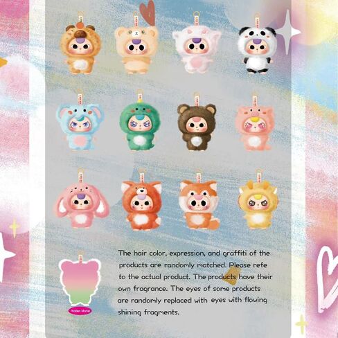 Baby Three Little Cute Series Keychain Blind Box 1Pcs (1 of 13 Possible Styles) Baby Three De-lovely Series Cute Lucky Bag Collectible Key Ring Birthday Gifts in Saudi Arabia
