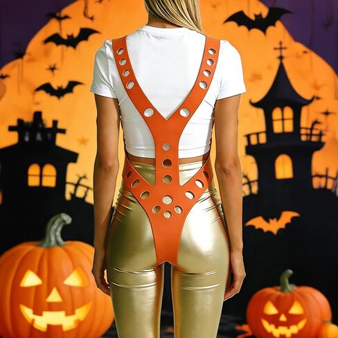 WELLMILLER Women's Novelty Orange Suspenders Harness Costume Props for Halloween Role Play (Silicone) in Saudi Arabia