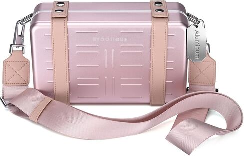 BYOOTIQUE Aluminum Mini Crossbody Bag Hard Shell Travel Handbag with Adjustable Strap for Concerts Festival Traveling in Saudi Arabia