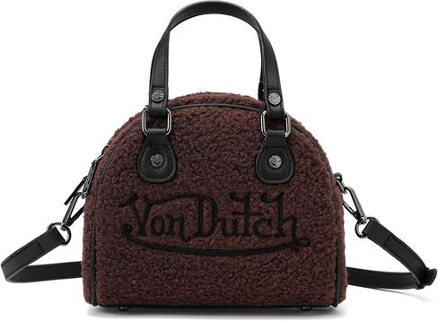 Von Dutch Mini Bowling Bag, Top Handle Bag with Detachable Shoulder Strap in Saudi Arabia