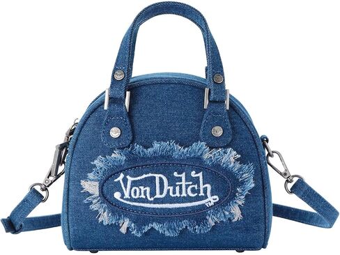 Von Dutch Mini Bowling Bag, Top Handle Bag with Detachable Shoulder Strap in Saudi Arabia