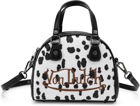 Von Dutch Mini Bowling Bag, Top Handle Bag with Detachable Shoulder Strap in Saudi Arabia