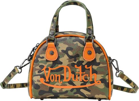 Von Dutch Mini Bowling Bag, Top Handle Bag with Detachable Shoulder Strap in Saudi Arabia
