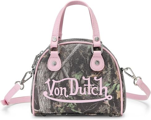 Von Dutch Mini Bowling Bag, Top Handle Bag with Detachable Shoulder Strap in Saudi Arabia