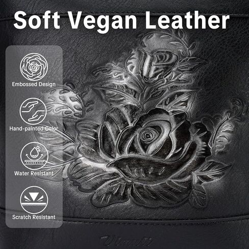Crossbody Purses for Women, Trendy Embossed Vegan Leather Bucket Bag, Travel Shoulder Handbag with 2 Detachable Straps in Saudi Arabia