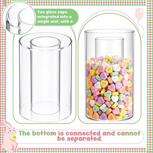 Vase in Vase Stackable Glass Cylinder Vases 7.8 Inch Tall for Vases Filler Wedding Decoration Clear Centerpieces for DIY Floral Arrangements Seasonal Home Indoor Table Decor(4.7" & 2.7") in Kuwait