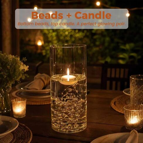 Sandraheer 16 Pack Glass Cylinder Vases, 24 Floating Candles, 4/6/8/10in Hurricane Holders, +3M Golden Bead String, Sea Life Ornaments for Table Centerpiece in Saudi Arabia
