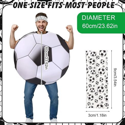 Soccer Ball Costume with Headband for World Cup Halloween Sports Party Cosplay Costume in Saudi Arabia