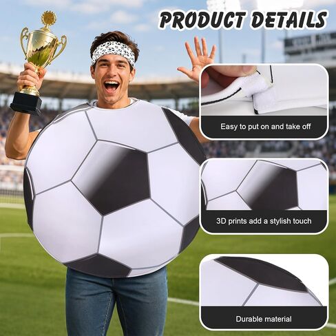 Soccer Ball Costume with Headband for World Cup Halloween Sports Party Cosplay Costume in Saudi Arabia
