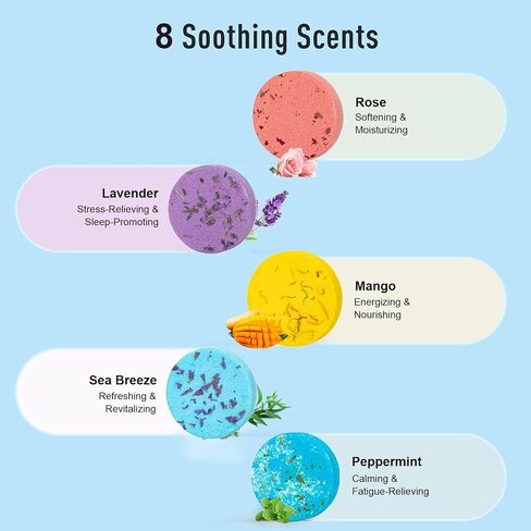 Shower Steamers Aromatherapy Made with Natural Essential Oils Long Lasting Aroma to Deliver Home Spa Experience, Individually Wrapped, Gift Ready Packaging for Women 8 Packs in Saudi Arabia