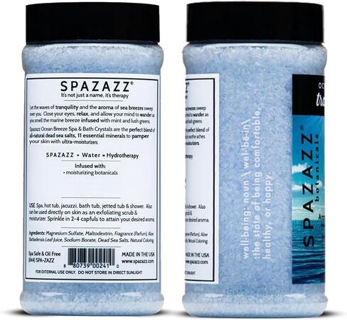 Spazazz Hot Tub Aromatherapy Crystals Bundle – 3 Pack Magnesium Bath Salt | Magnesium Aromatherapy Bath Salts; 22oz Escape Grapefruit Orange, 17oz Ocean Breeze Botanicals, 19oz RX Sport Therapy in Saudi Arabia