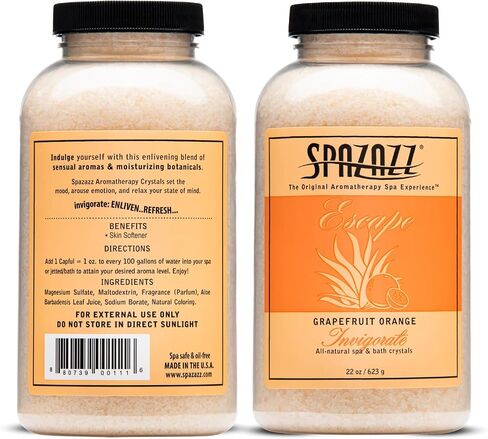 Spazazz Hot Tub Aromatherapy Crystals Bundle – 3 Pack Magnesium Bath Salt | Magnesium Aromatherapy Bath Salts; 22oz Escape Grapefruit Orange, 17oz Ocean Breeze Botanicals, 19oz RX Sport Therapy in Saudi Arabia