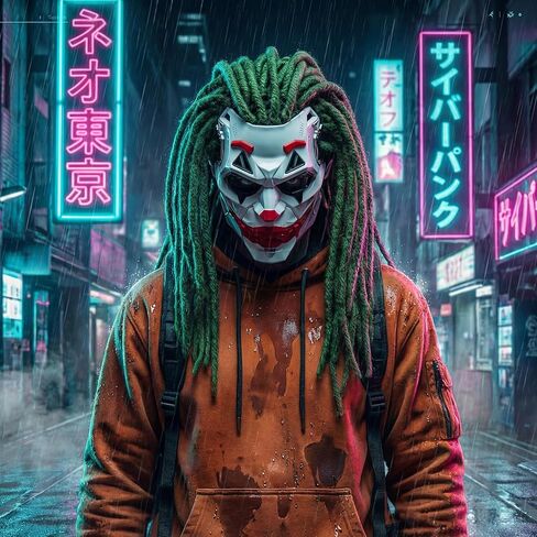 Clown Joker Halloween Mask Mech Style Dreadlocks Adult Costume Movie Killer Scary Masks for Party Cosplay in Kuwait