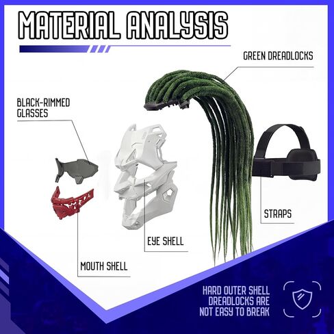 Clown Joker Halloween Mask Mech Style Dreadlocks Adult Costume Movie Killer Scary Masks for Party Cosplay in Kuwait