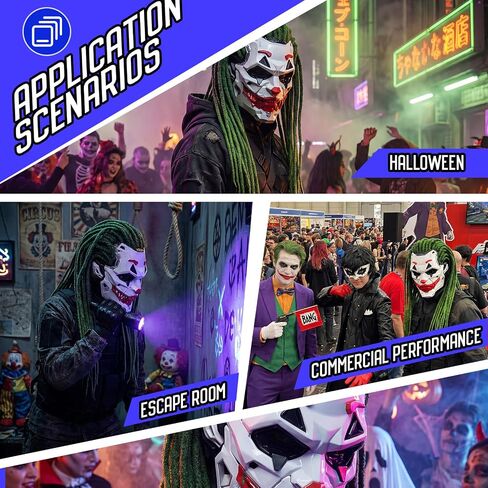 Clown Joker Halloween Mask Mech Style Dreadlocks Adult Costume Movie Killer Scary Masks for Party Cosplay in Kuwait