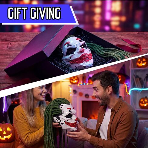 Clown Joker Halloween Mask Mech Style Dreadlocks Adult Costume Movie Killer Scary Masks for Party Cosplay in Kuwait