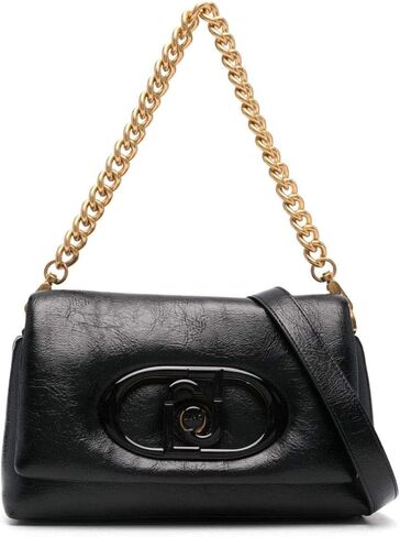 Liu Jo Crossbody Jeans Bag – Black PU Shoulder Bag with Magnetic Flap (AF4148E0918, One Size) in Saudi Arabia