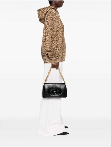 Liu Jo Crossbody Jeans Bag – Black PU Shoulder Bag with Magnetic Flap (AF4148E0918, One Size) in Saudi Arabia