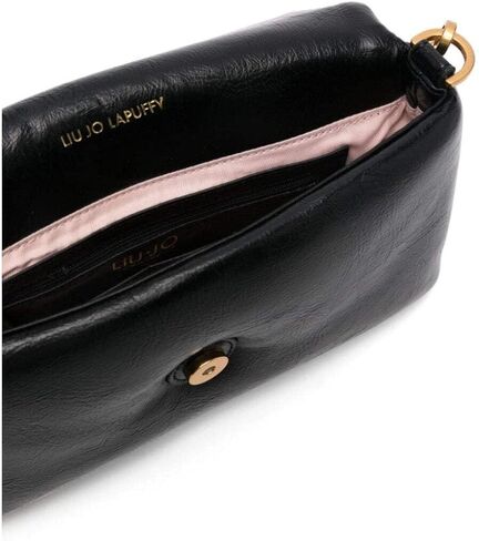 Liu Jo Crossbody Jeans Bag – Black PU Shoulder Bag with Magnetic Flap (AF4148E0918, One Size) in Saudi Arabia