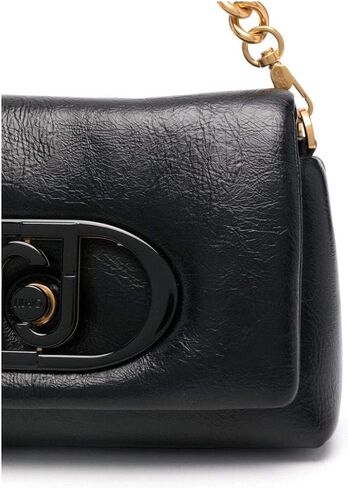 Liu Jo Crossbody Jeans Bag – Black PU Shoulder Bag with Magnetic Flap (AF4148E0918, One Size) in Saudi Arabia