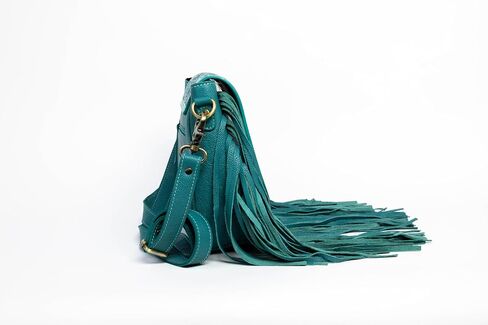 American Bison Turquoise Western Crossbody Bag – Saddle-Inspired Purse with Hair-On-Hide, Fringe & Filigree Flap in Saudi Arabia