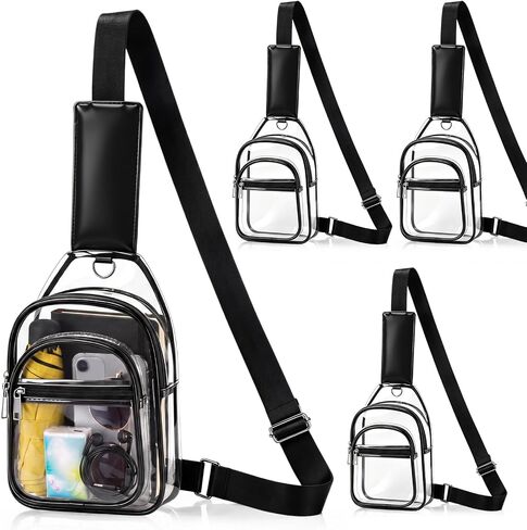 4 Pack Clear Crossbody Bag Stadium Approved Clear Crossbody Concert Bag Purse for Women Men Fan Sports Events in Saudi Arabia