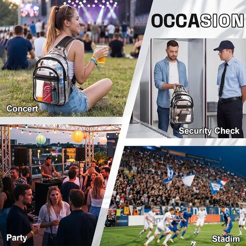 4 Pack Clear Crossbody Bag Stadium Approved Clear Crossbody Concert Bag Purse for Women Men Fan Sports Events in Saudi Arabia