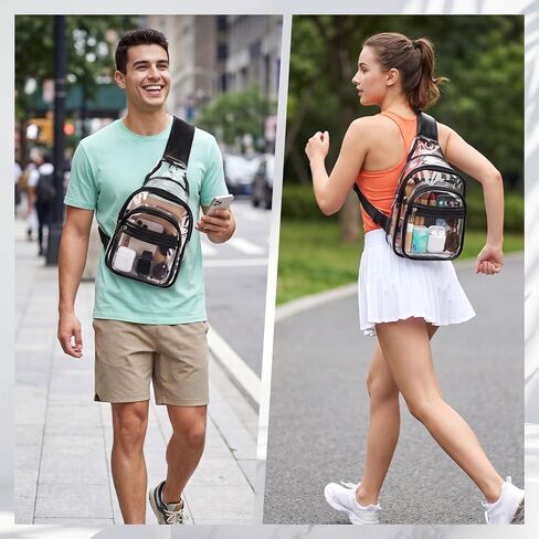 4 Pack Clear Crossbody Bag Stadium Approved Clear Crossbody Concert Bag Purse for Women Men Fan Sports Events in Saudi Arabia