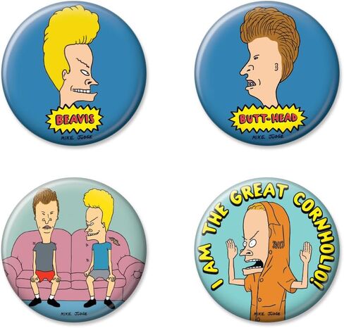 Ata-Boy Beavis and Butt-Head Bagged Set of Four collectible 1.25 Inch Buttons in Kuwait