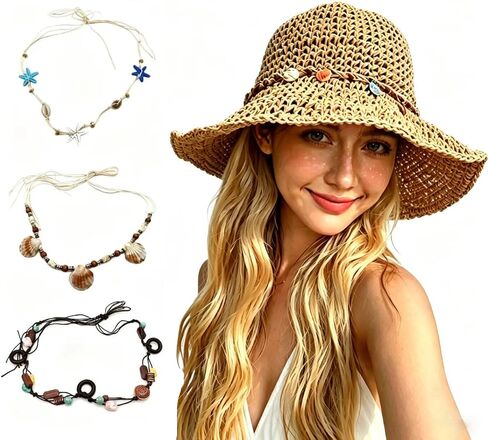 Beach Hat for Women,Summer Beach Hat Replaceable Decorations in Saudi Arabia