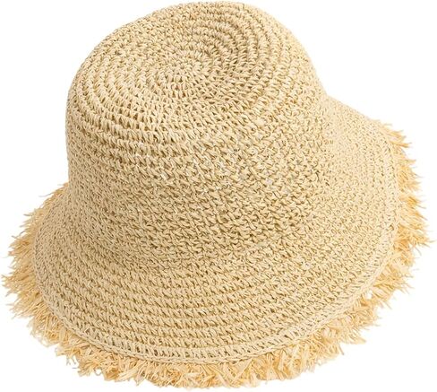 Floppy Beach Straw Hats for Women with Adjustable Drawstring, Large Summer Sun Hat Breathable Packable Bucket Hats Travel (23.6-24.4in) in Saudi Arabia