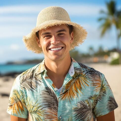 Floppy Beach Straw Hats for Women with Adjustable Drawstring, Large Summer Sun Hat Breathable Packable Bucket Hats Travel (23.6-24.4in) in Saudi Arabia