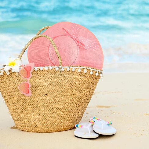 DRESHOW Womens Sun Straw Hat Wide Brim Summer Hat Big Floppy Foldable Beach Sun Hats UPF 50+ in Kuwait